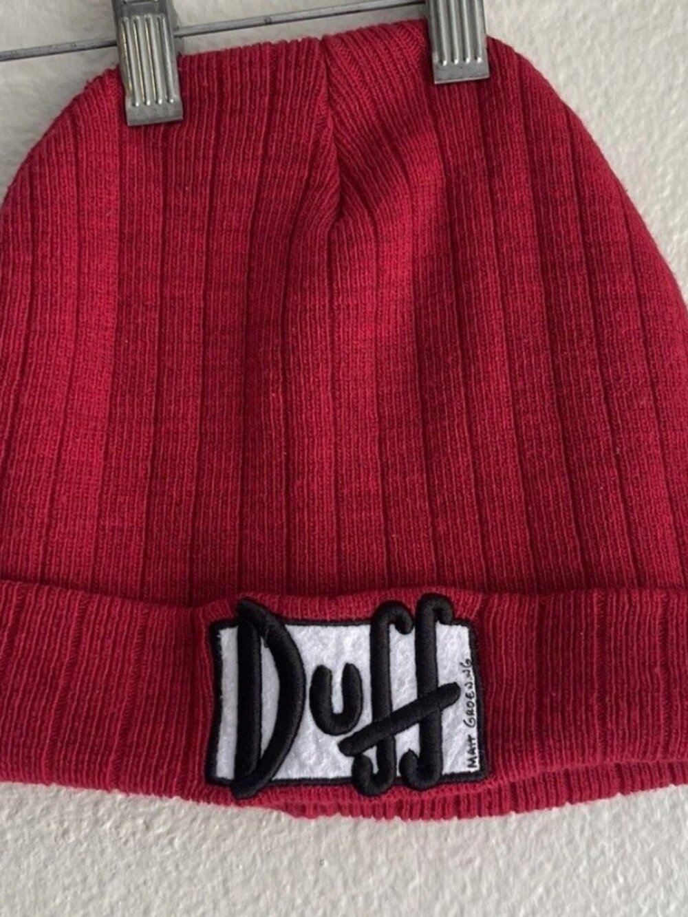Universal Studios The Simpsons Duff Beer One Size OS Cuffed Beanie Hat Cap
